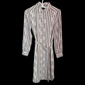 Banana Republic Black and White Long Sleeve Shirt Dress Size 2